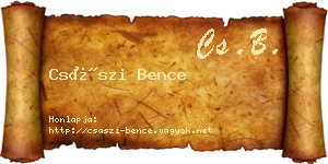 Császi Bence névjegykártya