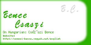 bence csaszi business card